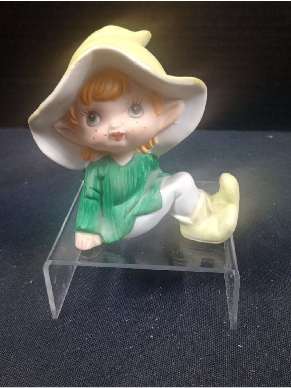 Vintage Retro Cottage Kitsch Homco Pixie Elf Figurine Fairy Figurine